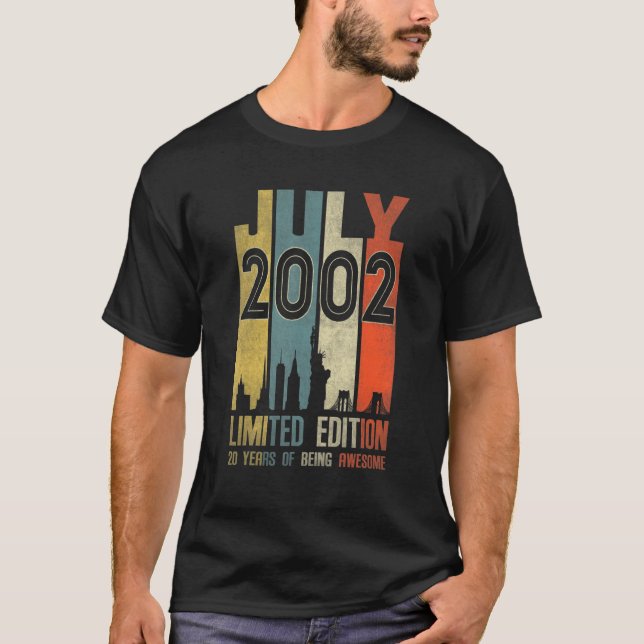Camiseta Julho de 2002 20 anos Aniversário de 2002 (Frente)