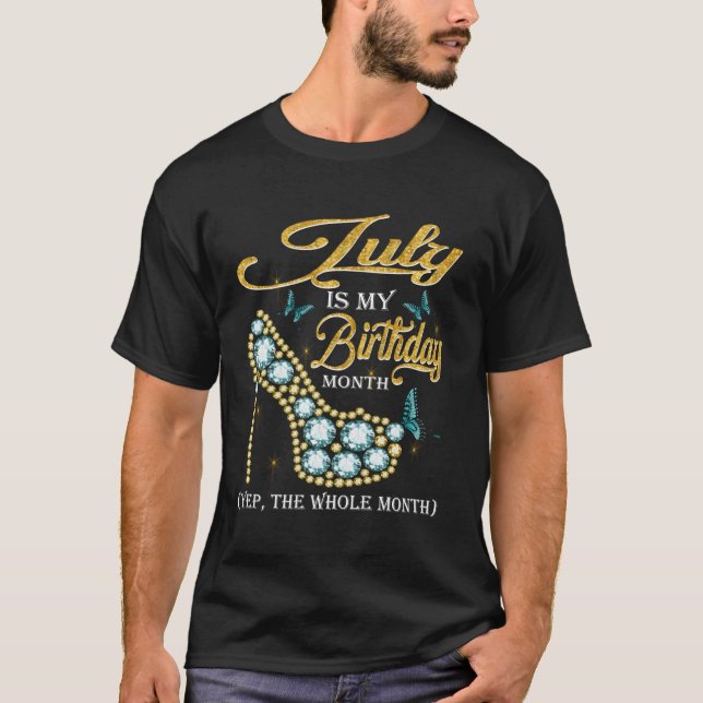 Camiseta Julho É Meu Diamante De Julho De Todo O Mês (Frente)