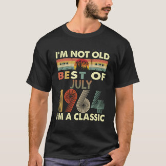 Camiseta Julho Eu Sou Uma Vintage Clássica 1964 59º Present