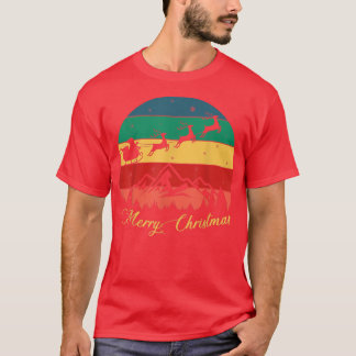 Camiseta Julho Feliz Papais noeis de Natal Sleigh Reindeer,