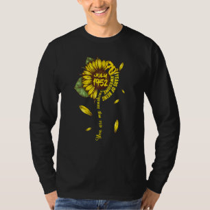 Camiseta Julho Meninas 1952 Aniversário De Girassol 70 Em 1