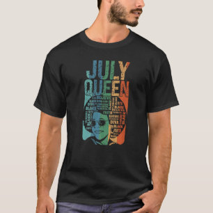 Camiseta Julho Rainha Nascimento Mês Celebra Fé Negra
