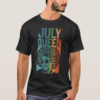 Camiseta Julho Rainha Nascimento Mês Celebra Fé Negra