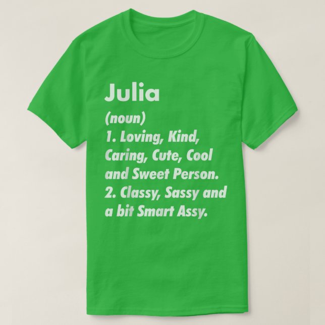 Camiseta Julia Definition Personalised Funny Birthday Gift (Frente do Design)
