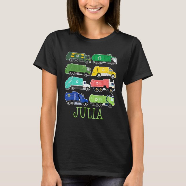 Camiseta Julia Trash Truck For Kids Collector Ecologist Gar (Frente)