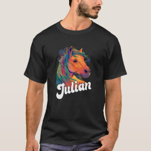 Camiseta JULIAN Cute Boy Name com lindo Cavalo