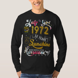 Camiseta Julian Girl 1972 Sunflower Butterflies 50th Birthd