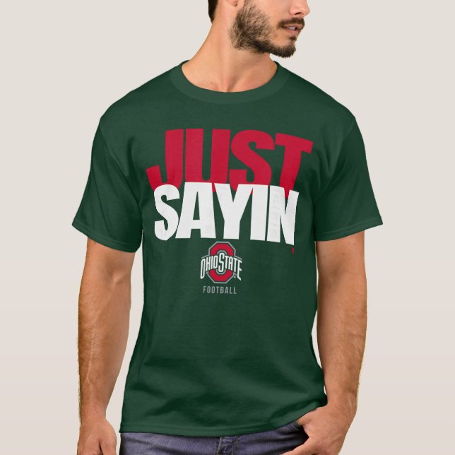 Camiseta Julian Sayin Just Sayin Black Ohio State Football (Frente)