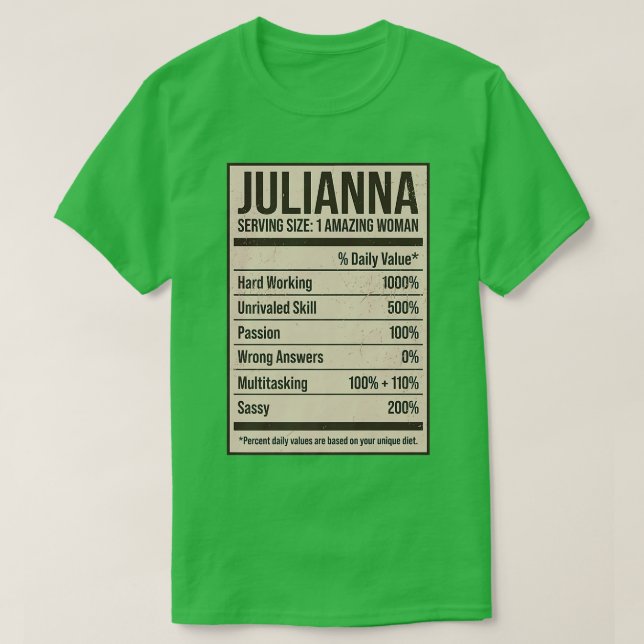 Camiseta Julianna Nutrition Fata Nome Apelido Alias Título (Frente do Design)