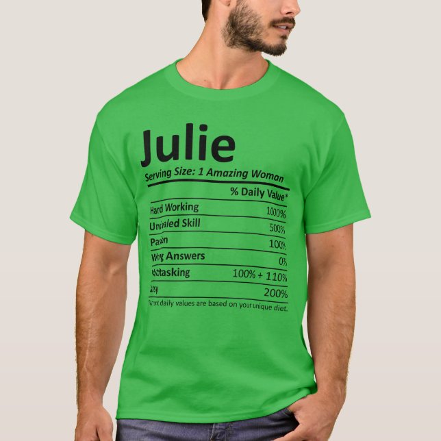 Camiseta Julie Nutrition Personalized Name Funny Idea boy f (Frente)