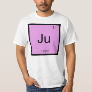 Camiseta Juliet Nome Elemento Químico Tabela Periódica