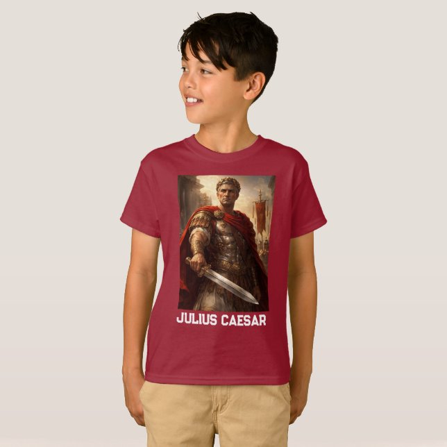 Camiseta Júlio César vermelho profundo (Frente Completa)