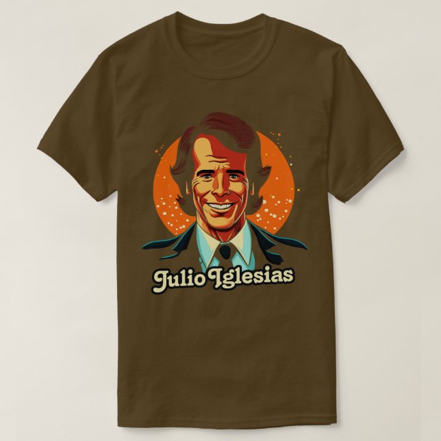 Camiseta Julio Iglesias Retro Style Fan Design (Frente do Design)