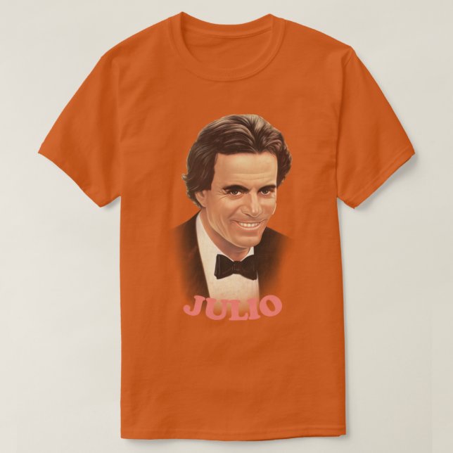 Camiseta Julio Iglesias Retro Style Fan Design (Frente do Design)