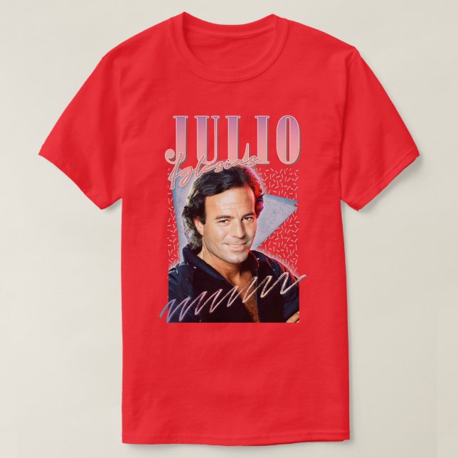 Camiseta Julio Iglesias Retro Style Ventilador Design 1 (Frente do Design)