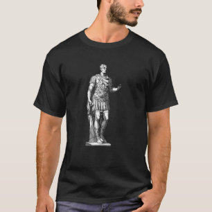 Camiseta Julius Caesar Imperador Estátua Line Art Roman Man