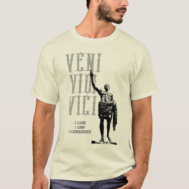 Camiseta Julius Cesar Cote Veni Vidi Vici Mens Natural (Frente)