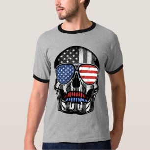 Camiseta JULY 4.º DIA DE INDEPENDÊNCIA DO CRÂNIO DAR T-Shir