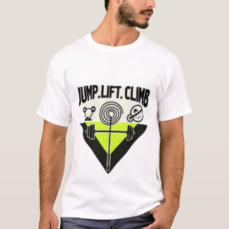 Camiseta Jump Lift Climb | Minimalist Neon Cross-Training