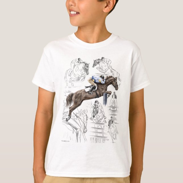 Camiseta Jumper Horses Fences Montage (Frente)