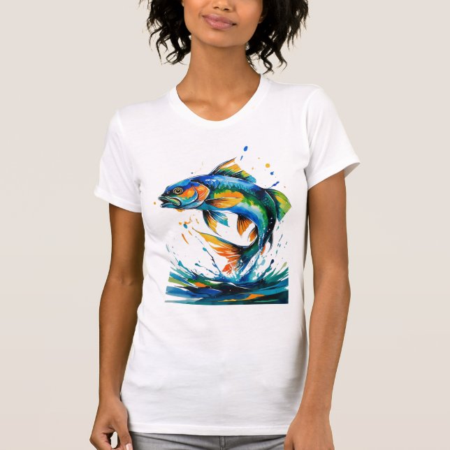 Camiseta Jumping Bass in Splash Colors (Frente)