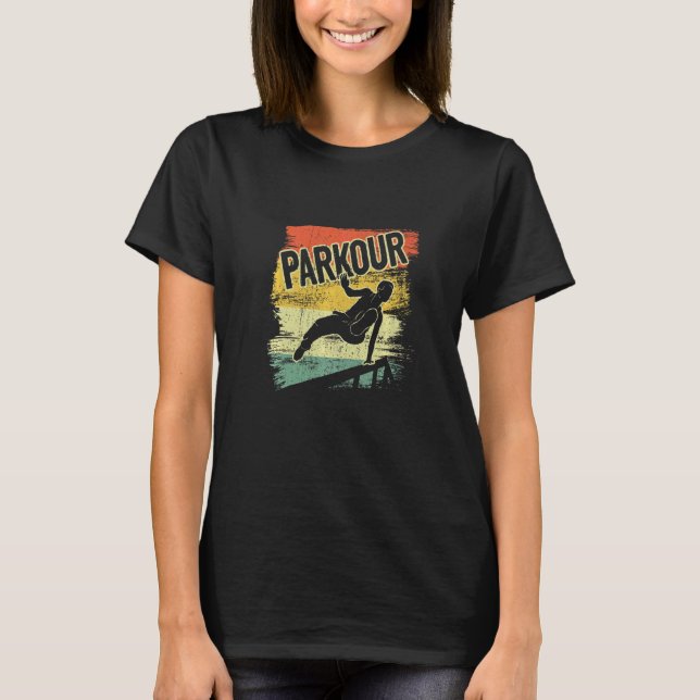 Camiseta Jumping Freestyle Free Runner Traceur Retro Parkou (Frente)