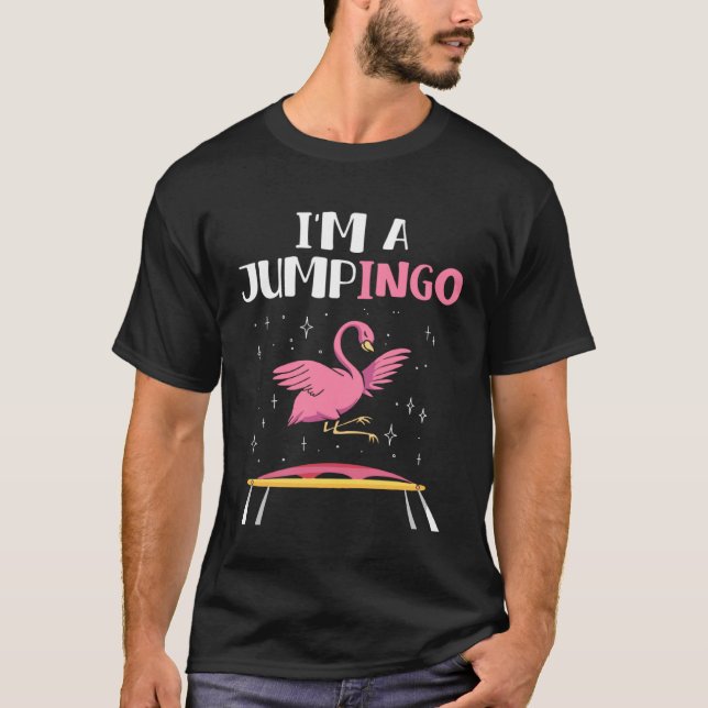 Camiseta Jumpingo Flamingo Trampoline Gymnastics Workout Ju (Frente)
