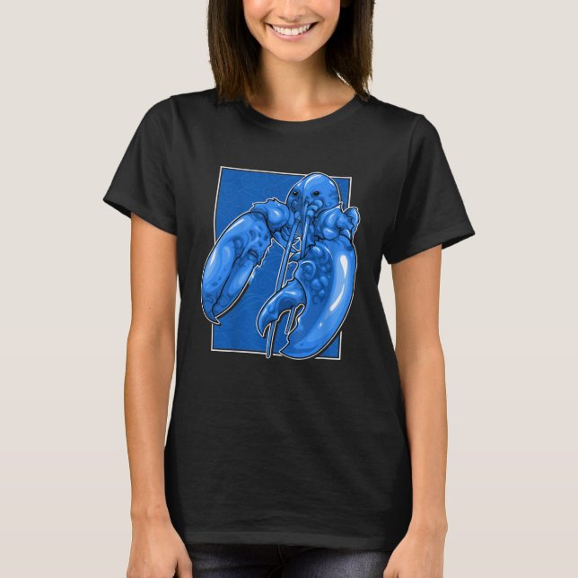 Camiseta Jumpscare Lobster Meme Blue Crustacean (Frente)