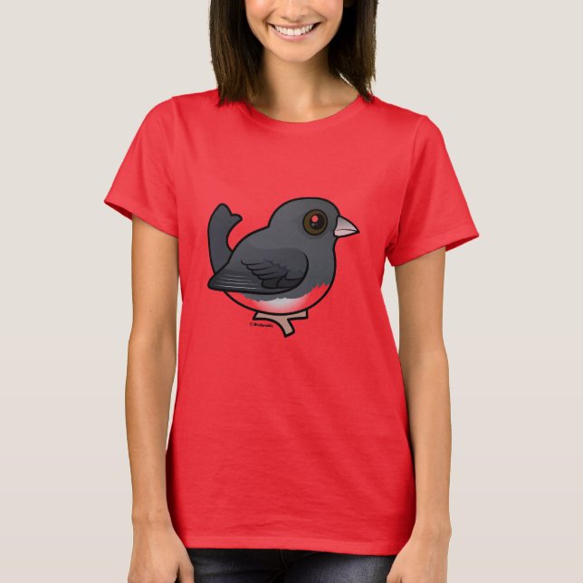Camiseta Junco de olhos escuros (de cor ardente) (Frente)