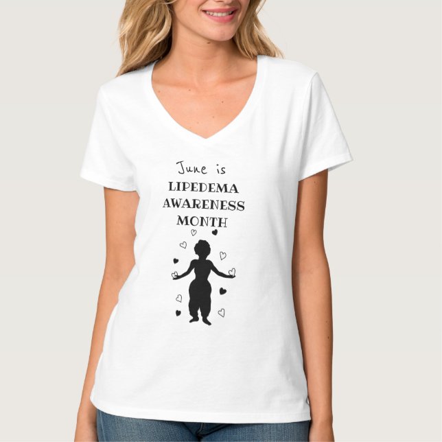 Camiseta June é Lipedema Awarness Month Plus T-Shirt Tamanh (Frente)