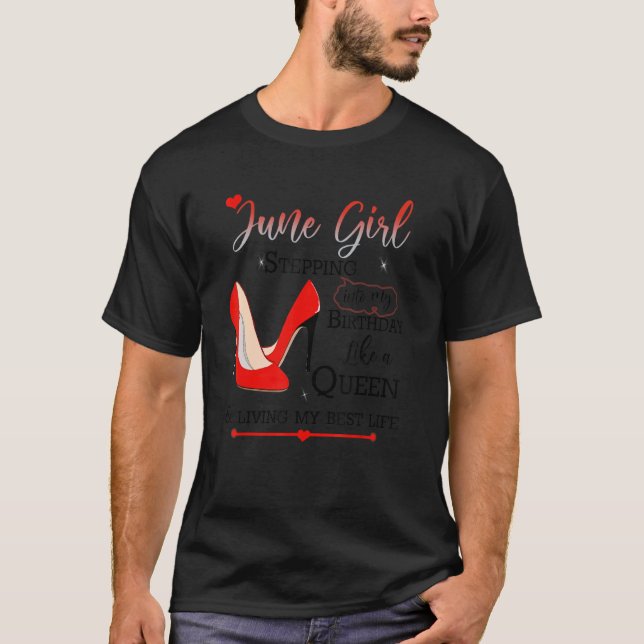 Camiseta June Girl Entrando No Meu Aniversário Como Uma Rai (Frente)