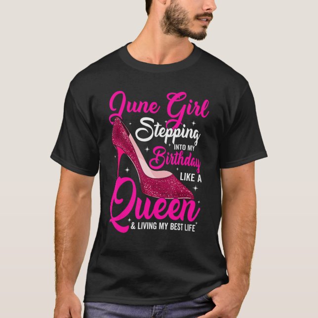Camiseta June Girl Entrando No Meu Aniversário Como Uma Rai (Frente)