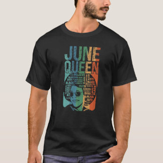 Camiseta June Queen Birth Month Celebra Fé Negra