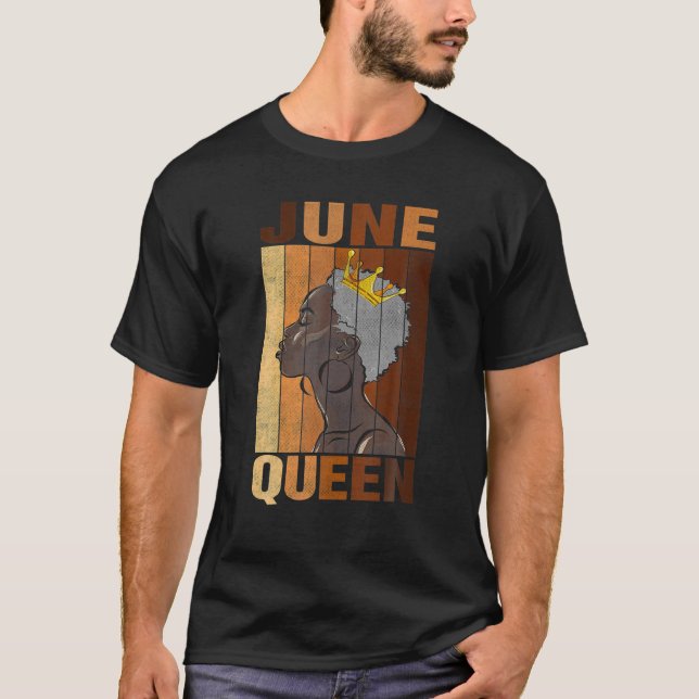 Camiseta June Queen Birthday African American Black Woman M (Frente)