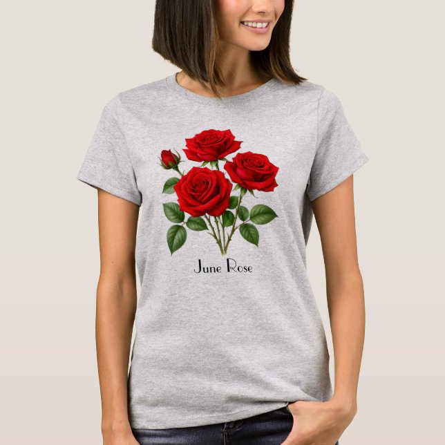 Camiseta June Rose Flowers (Frente)