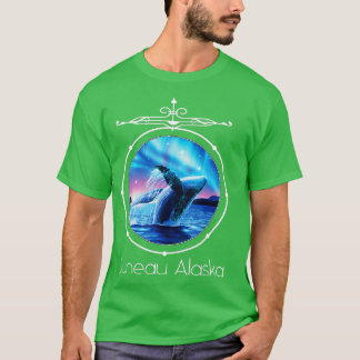 Camiseta Juneau Alaska Whale Vigiando Aurora Borealis Souve