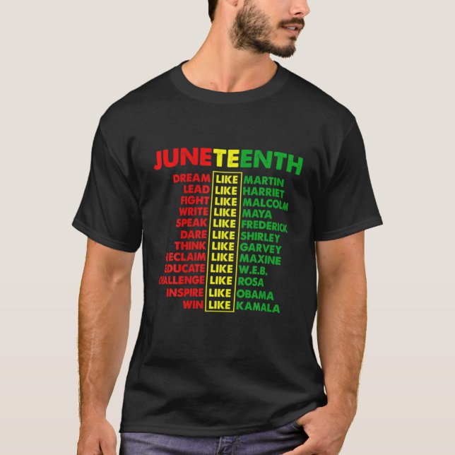 Camiseta Junenésimo Sonho como Líderes Negros (Frente)