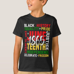 Camiseta junenth 1865 história negra dom mulheres homens gi
