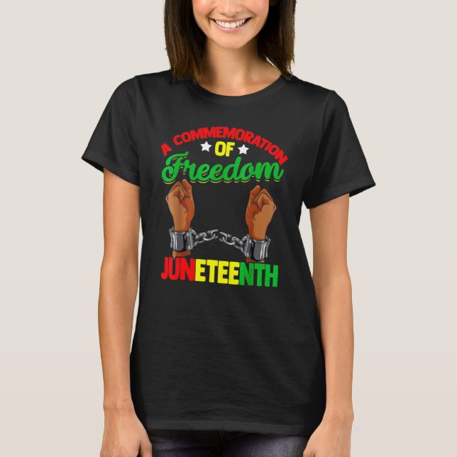 Camiseta Juneteent Quebra As Cadeias Afro-Americano (Frente)