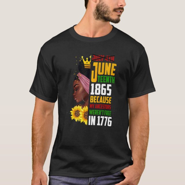 Camiseta Juneteenth 1865 Remembering My Ancestors Black Fre (Frente)