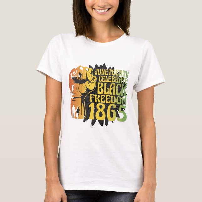 Camiseta Juneteenth (19.6.1865) Dia da Liberdade Negra Gira (Frente)