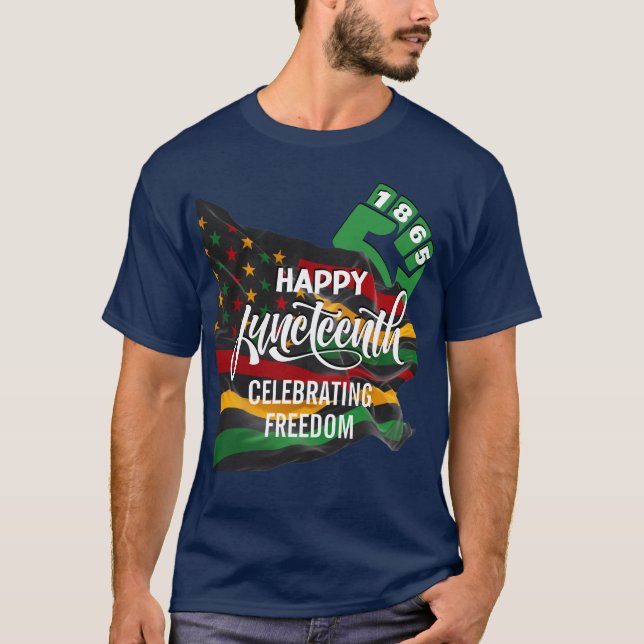 Camiseta JUNETEENTH African American Flag (Frente)