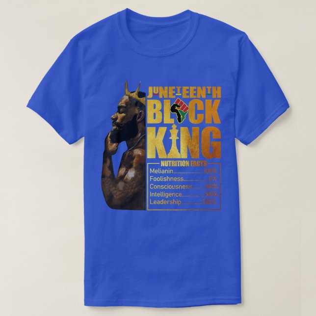 Camiseta Juneteenth Black King Melanin Dad Fathers Day Men  (Frente do Design)