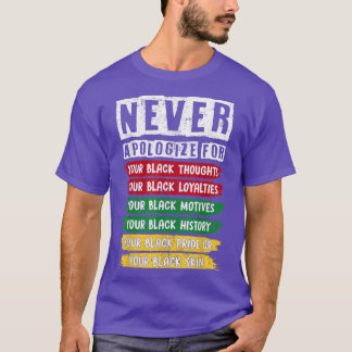 Camiseta Juneteenth Black Pride Never Apologize For Your Bl