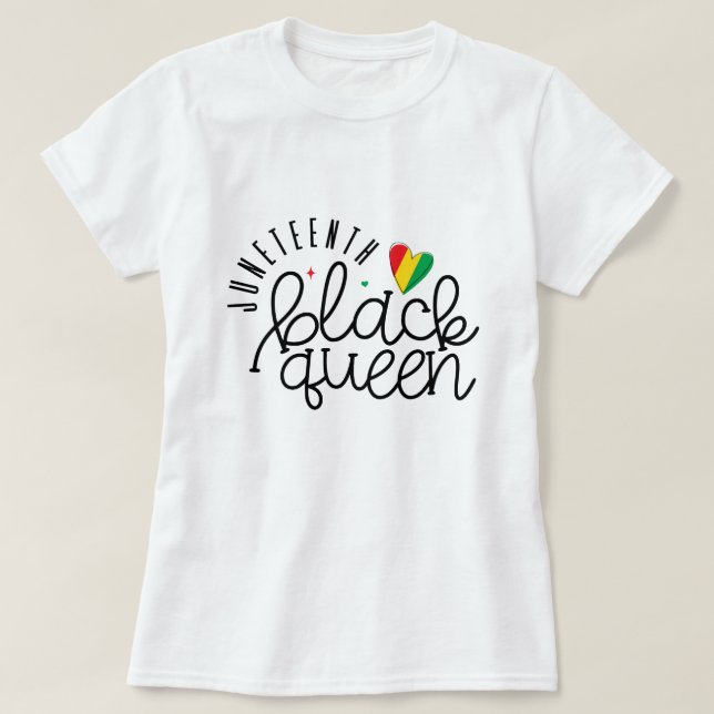 Camiseta Juneteenth Black Queen - História Negra (Frente do Design)