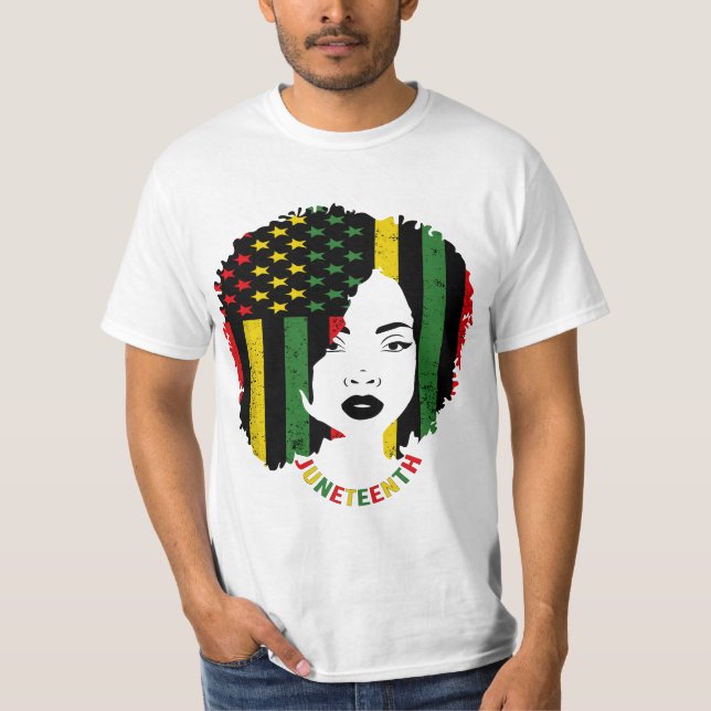Camiseta Juneteenth Black Women Flag History African Americ (Frente)