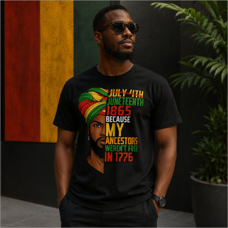 Camiseta Juneteenth Celebrando a Liberdade Negra 1865
