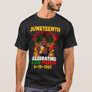 Camiseta Juneteenth celebrando a liberdade negra 1865 afro