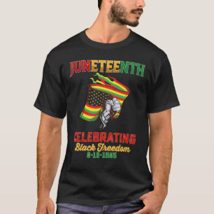 Camiseta Juneteenth Celebrando a Liberdade Negra 6 19 1865