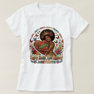 Camiseta Juneteenth 'Energizado por Café e Liberda